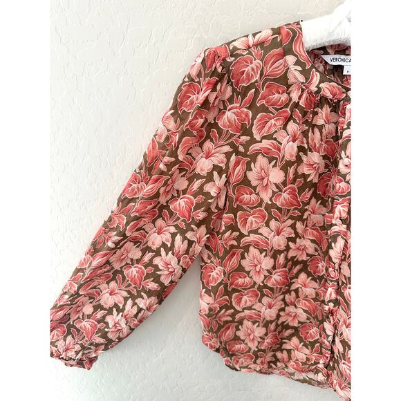 VERONICA BEARD | Ashlynn Blouse Silk Floral Print Top Long Sleeve | Size 8 - Picture 3 of 7